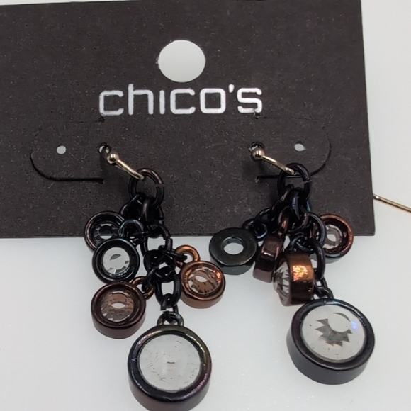 Chico's Black and Brown Dangle Earrings - Picture 3 of 4